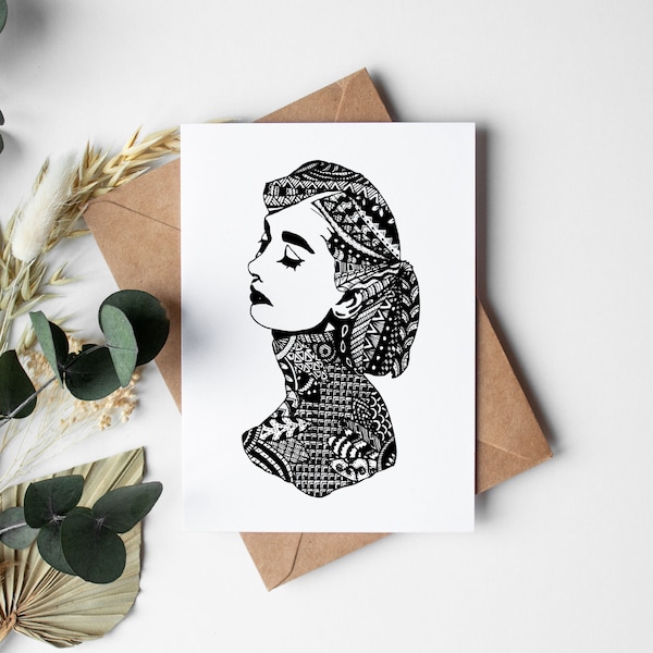 Black and White Greeting Cards Etsy