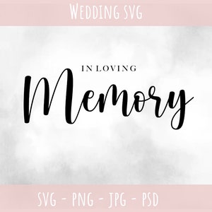 In Loving Memory Wedding Sign SVG: Forever in Our Hearts (Digital File)