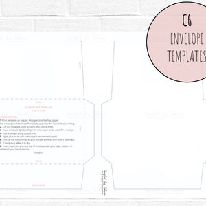 Blank C6 Envelope Template, Easy Envelope Pattern, C6 Envelope, C6 Cards, Printable Envelope Instant Download, Make your own, Easy Template