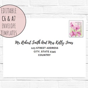 Editable Calligraphy Envelope Template: C6 & A7 (Instant Download)
