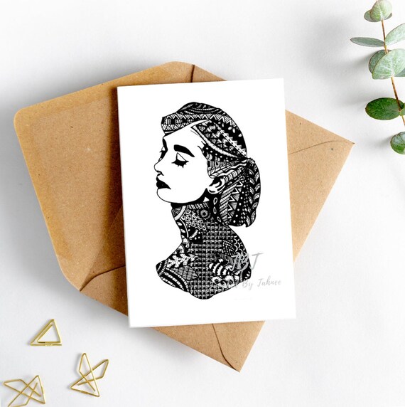 Audrey Hepburn Card Audrey Hepburn Greeting Card Black and | Etsy
