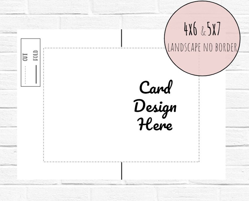 5x7 and 4x6 Card Templates Instant Download Greeting Card Etsy UK