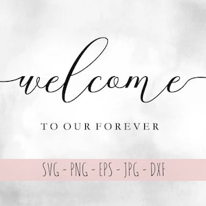 Welcome To Our Forever svg Cutting File, Wedding Welcome Sign svg, Personalized Wedding Sign, Wedding Svg, Silhouette Cameo Cricut svg