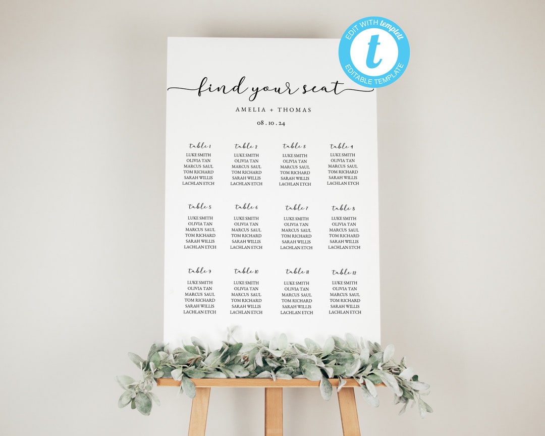 Find your seat wedding sign png personalised seating chart wedding