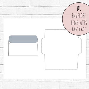 Modèle d'enveloppe DL, modèle d'enveloppe facile, enveloppe DL, enveloppe commerciale standard, téléchargement instantané d'enveloppe imprimable, faites votre propre