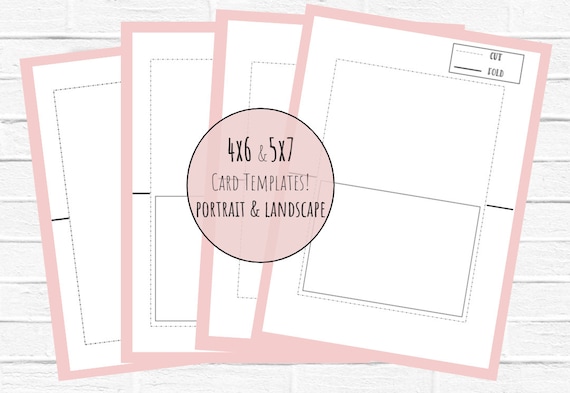 5x7 and 4x6 Card Templates, Envelope Templates, Instant Download