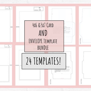 Cartes pliables 5"x7 » et 4"x6 » - Verticale et horizontale - Modèle d’enveloppe, Téléchargement instantané, Modèle numérique en couches, Modèle de carte