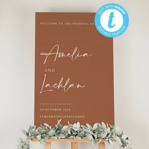 Terracotta Wedding Welcome Sign: Boho DIY Template (Digital Download)