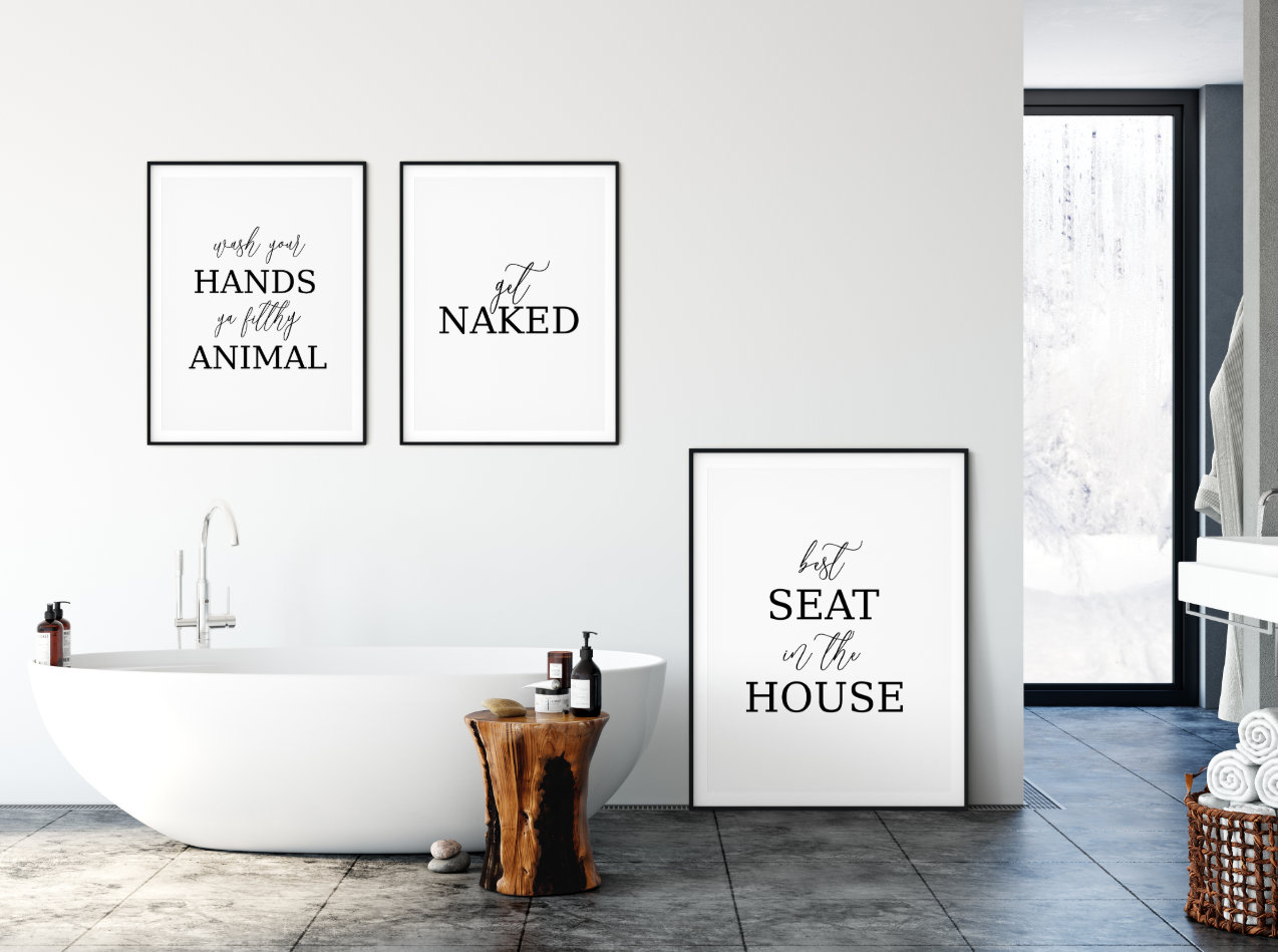 Set of 3 Bathroom Quote Wall Art Prints INSTANT DOWNLOAD Home | Etsy