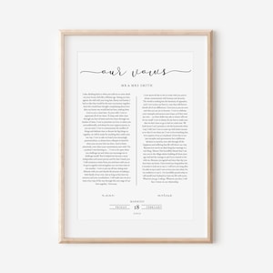 Modèle de cadeau de premier anniversaire de voeux de mariage, art mural voeux de mariage imprimable, téléchargement immédiat Templett, essai avant achat