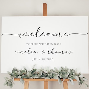 Welcome To The Wedding Of Sign svg, Wedding Welcome Sign Decal, Personalised Sign, Cutting file, Wedding Silhouette svg for Cricut
