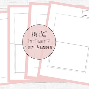 Cartes pliables 5 « x7 » et 4 « x6 » - Verticale et horizontale - Modèle numérique en couches, Modèle de carte de vœux, Fabrication de cartes, Modèle de carte DIY