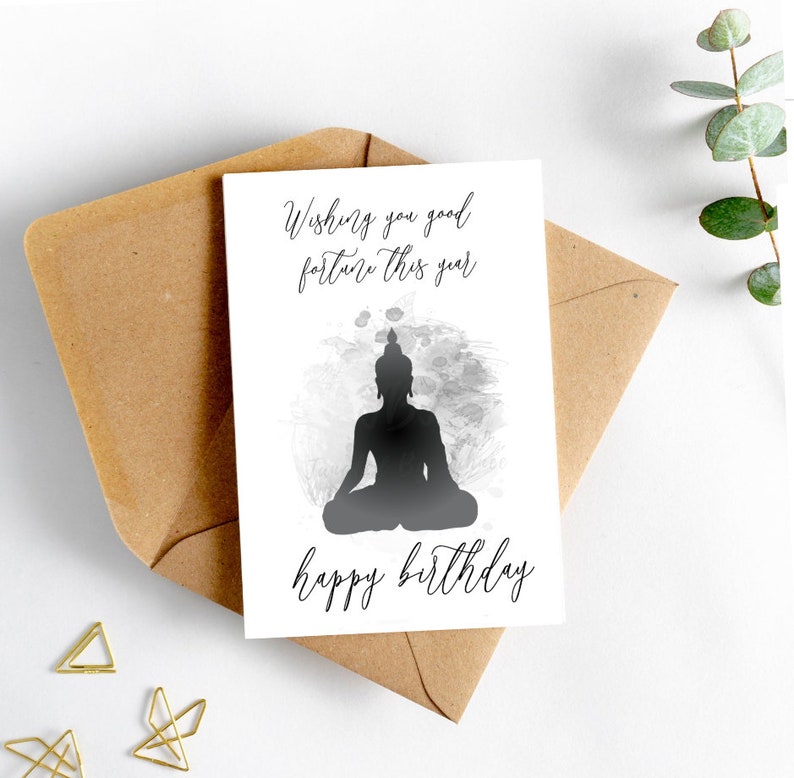 Buddha Birthday Card Meditation Birthday Card INSTANT Etsy
