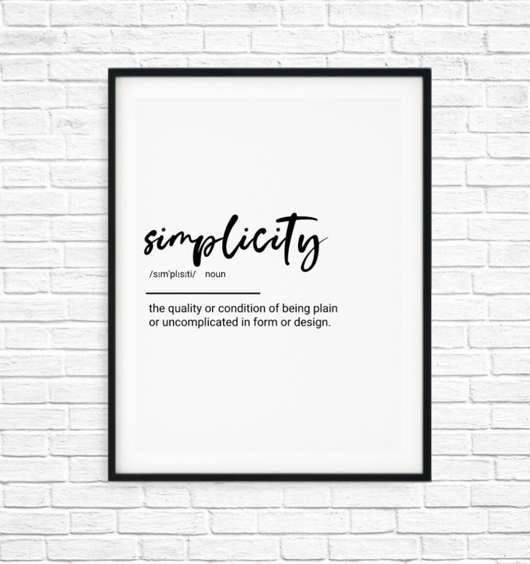 Simplicity Definition Quote Printable Wall Art, Bedroom Wall Art Home ...