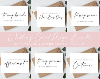 Wedding Vendor Thank You Cards: Bridal Party A6 A7 (Digital Download)