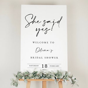 She Said Yes Bridal Shower Welcome Sign SVG: Editable Template (Digital Download)