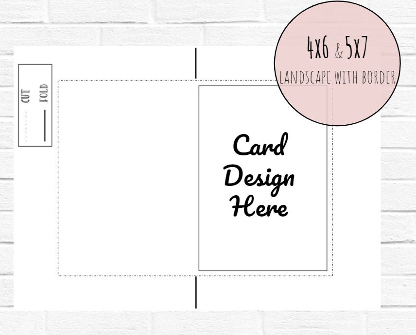 5x7 and 4x6 Card Templates Instant Download Greeting Card - Etsy UK