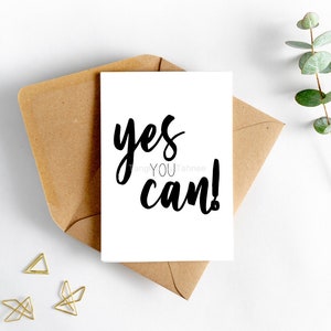 Tarjeta de cotización, tarjeta de felicitación de cotización simple, tarjeta de tipografía, sí puede tarjeta, descarga instantánea, tarjeta de felicitación, tarjeta de felicitación en blanco y negro