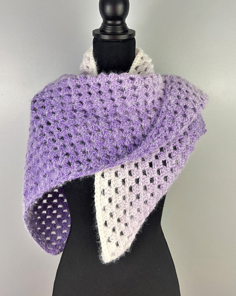 Granny's Love Triangle Scarf Crochet Pattern image 1