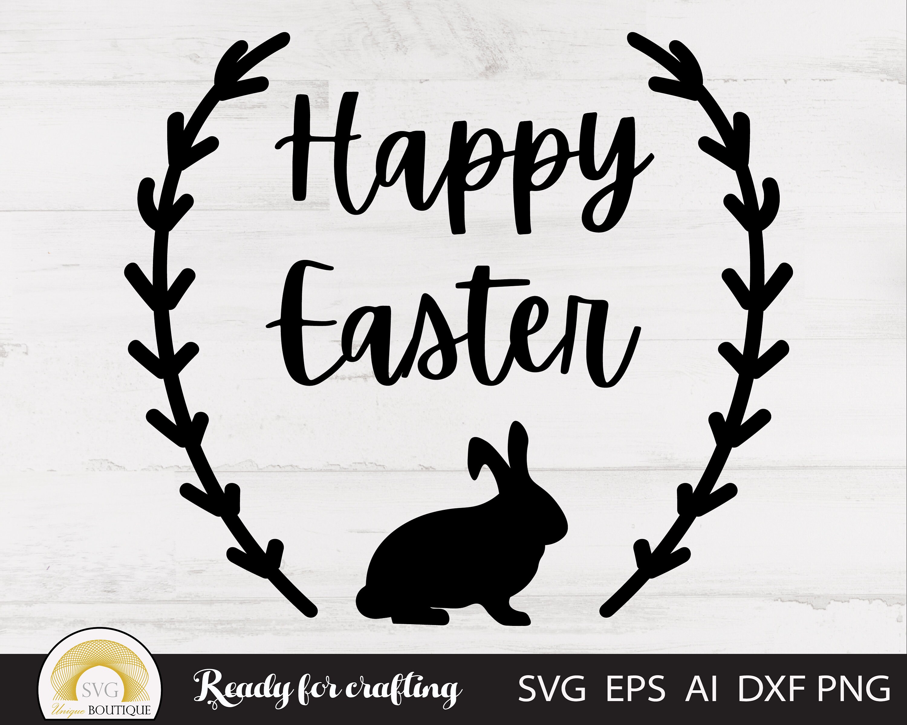 Download Happy Easter svg Easter Wreath svg Svg files for cricut | Etsy
