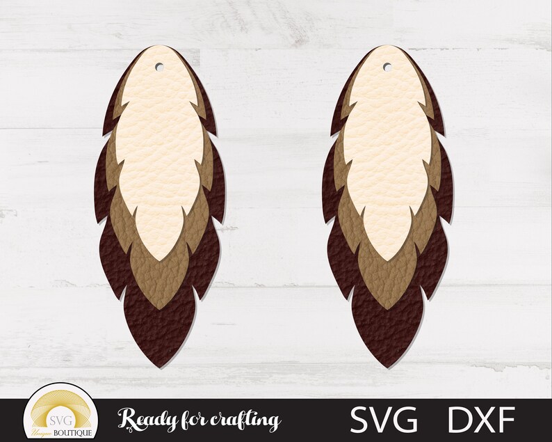 Feather Earring Svg Earring Template Svg Files for Cricut Etsy