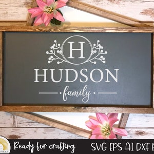 Family name monogram svg, Monogram frame svg, Svg files for cricut