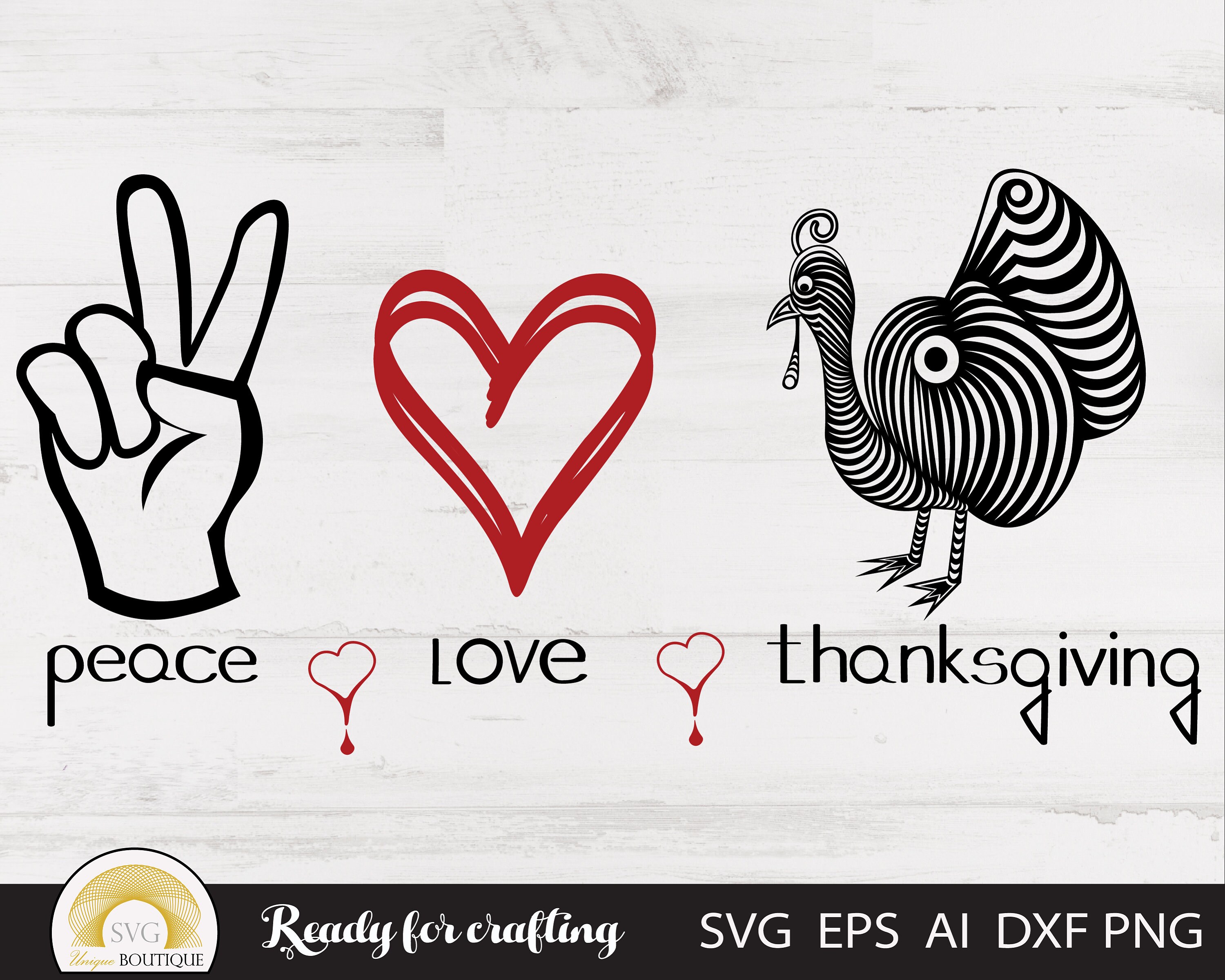 Download Peace Love Thanksgiving svg Svg Files for Cricut Fall | Etsy