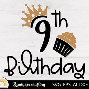 9th Birthday Svg Ninth Birthday Svg Birthday Girl Svg Happy - Etsy