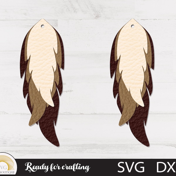 Feather earring svg, Earring template, Svg files for cricut, Earring cut file