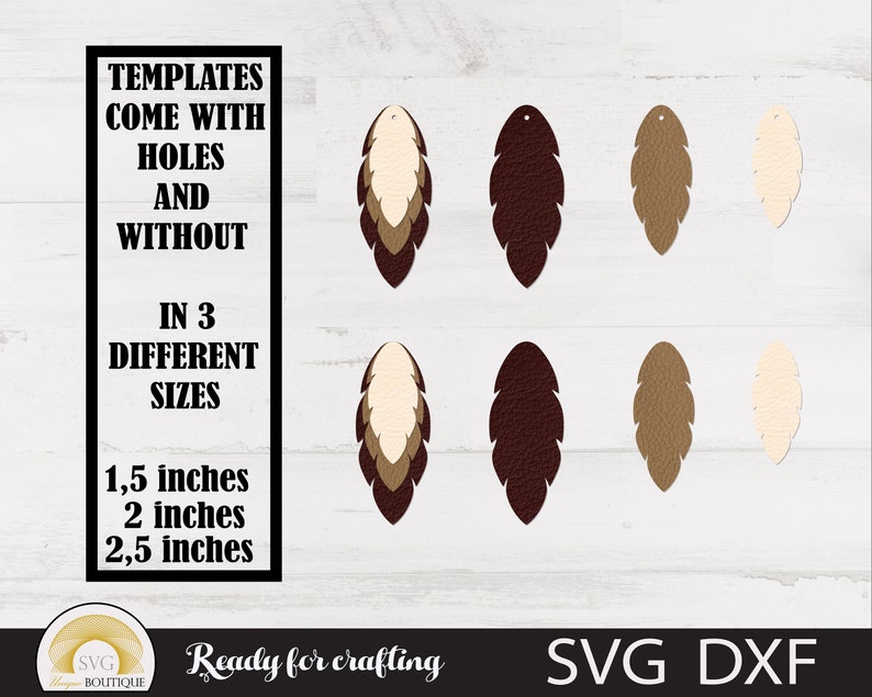 Feather Earring Svg Earring Template Svg Files for Cricut Etsy