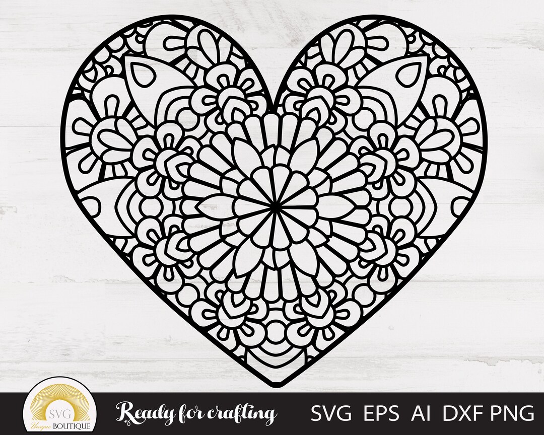 Mandala Svg, Heart Svg, Love Svg, Valentine Svg, Svg Files for Cricut ...