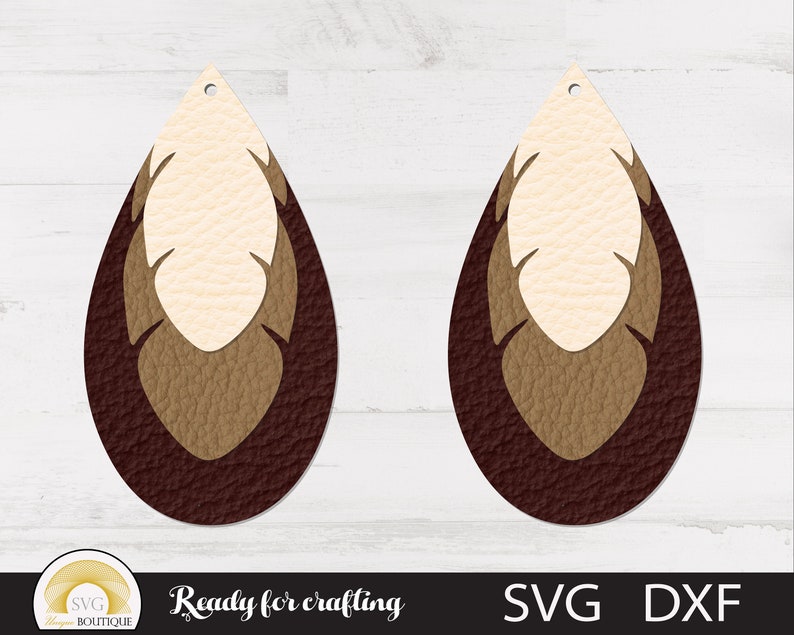 Feather Earring Svg Earring Template Svg Files for Cricut Etsy