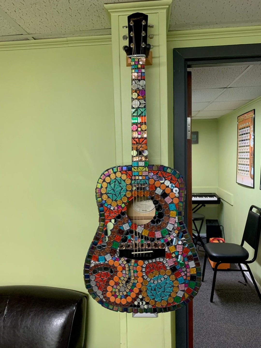 Mirrored Magnifique Mosaic Guitar Mirrored Mosaic Guitar Etsy