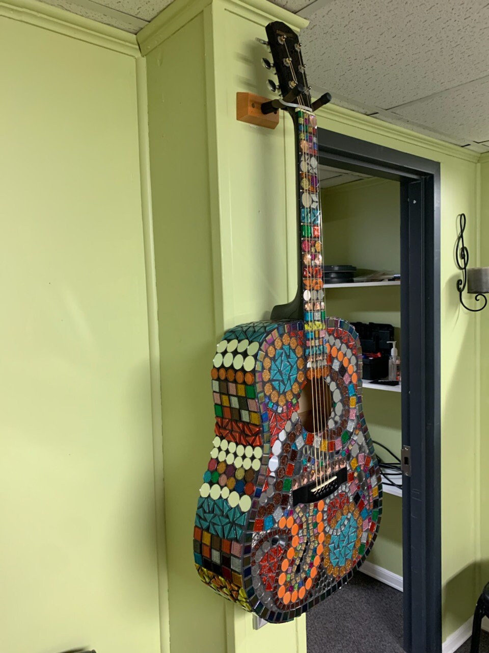 Mirrored Magnifique Mosaic Guitar, Mirrored Mosaic Guitar, Stained