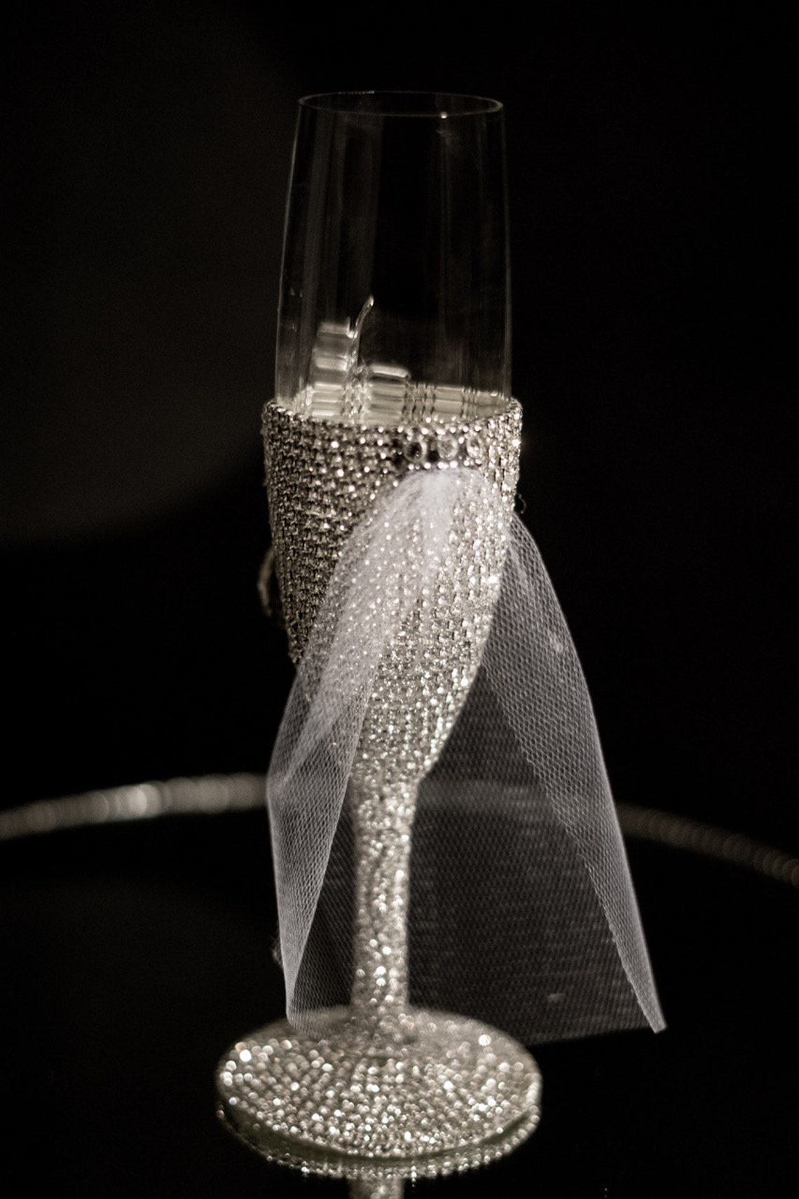 Rhinestone Toasting Flutes Wedding Flutes Bride and Groom Etsy