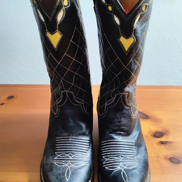 Vintage J W Cooper Handmade Leather Children's Cowboy Boots