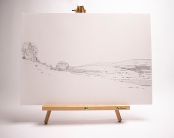 Mucca e vitello, Ilkley, Yorkshire. (Disegno)