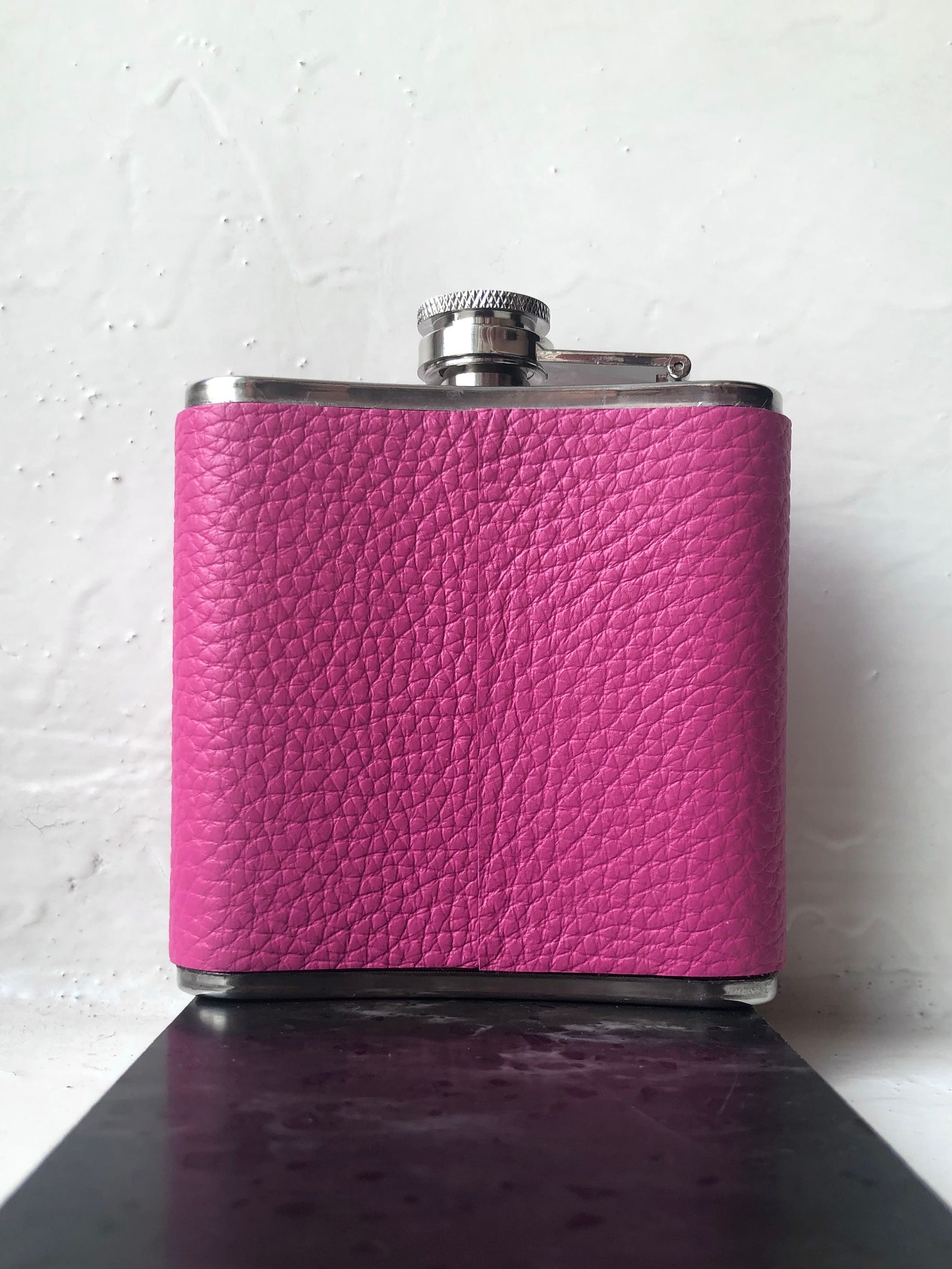 Cute flask for women Cat lover gift Funny flask Leather hip Etsy