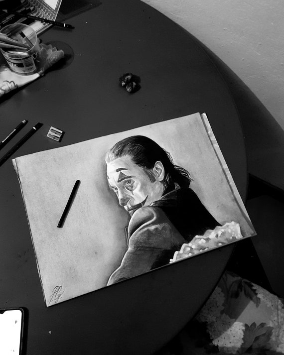 The Joker Graphite Pencil Drawing Joaquin Phoenix Etsy The Joker Graphite Pencil Drawing Joaquin Phoenix Etsy