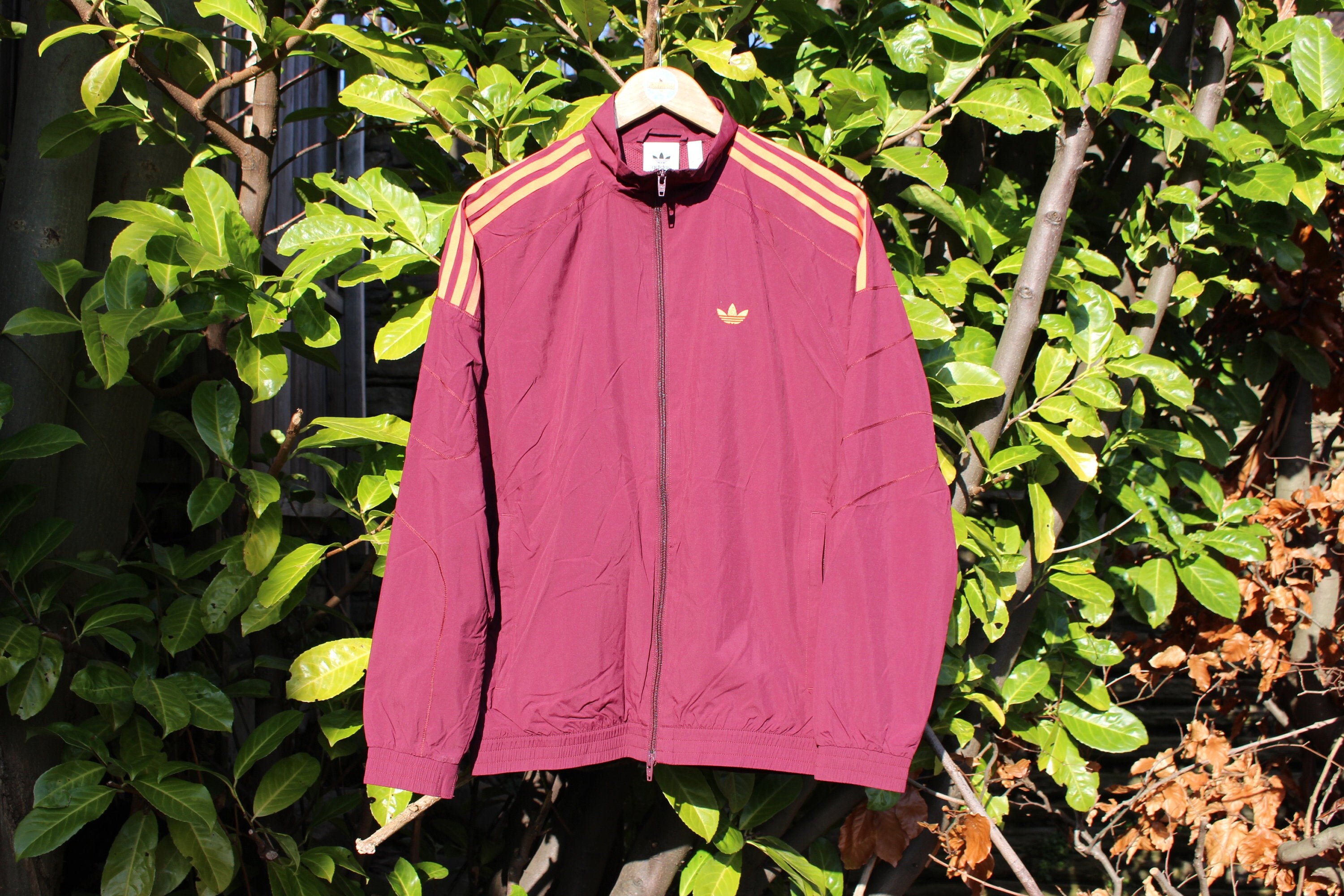 maroon adidas track jacket