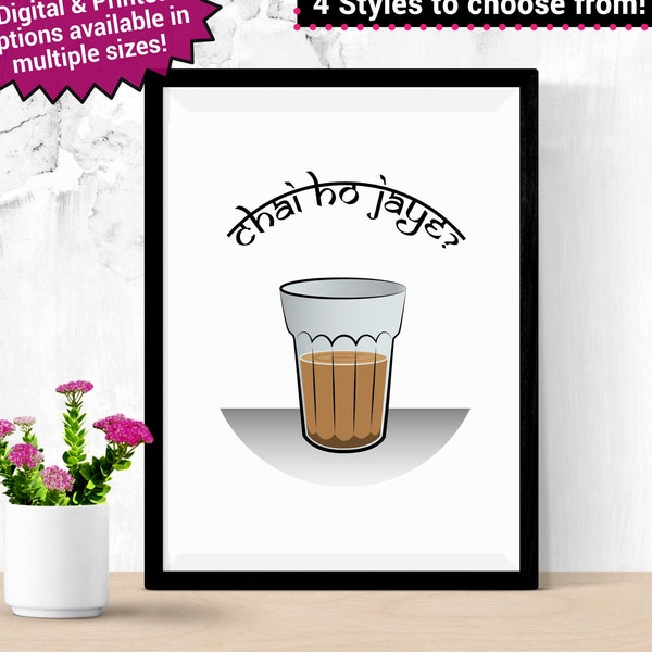 CHAI Indian tea memory Poster | nostalgic wall art print decor gift | India Mumbai Delhi Goa Chennai Kerala South Asia | Garam Wifi funny