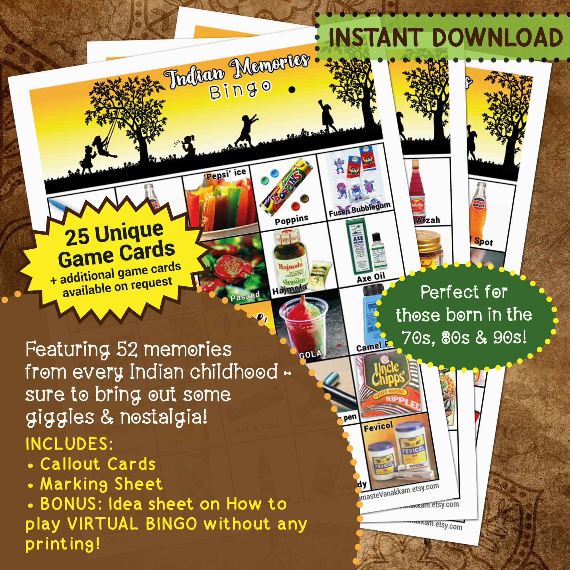 Indian Memories Bingo Game Nostalgic India Brands Products Childhood