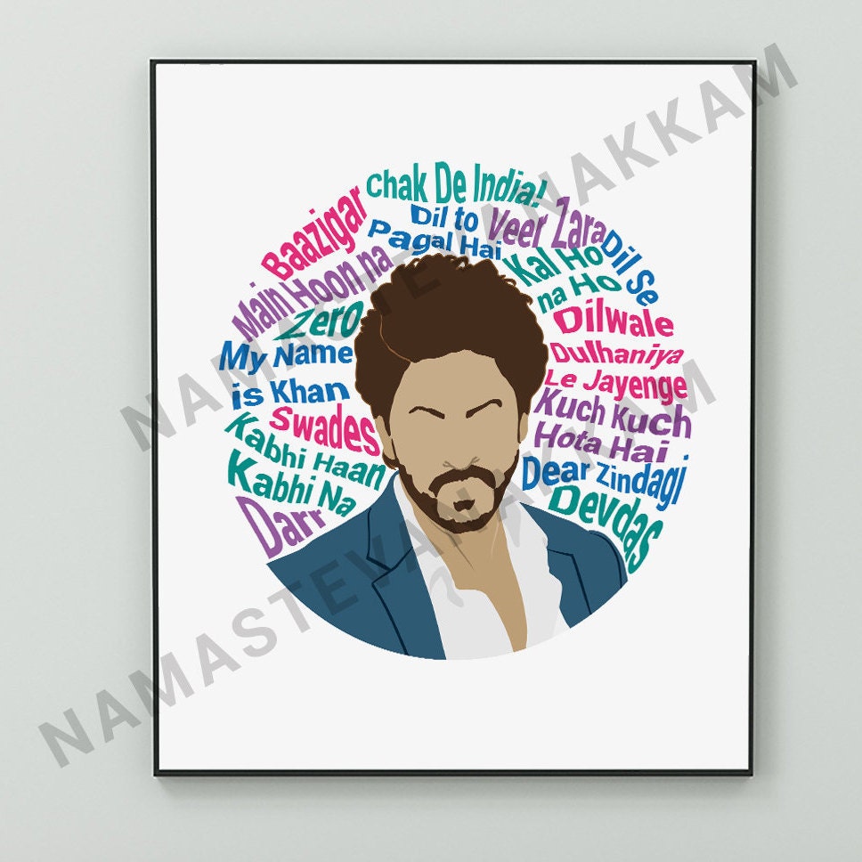 Shah Rukh Khan Indian Celebrity Poster | Fan Wall Art Print Decor Gift ...