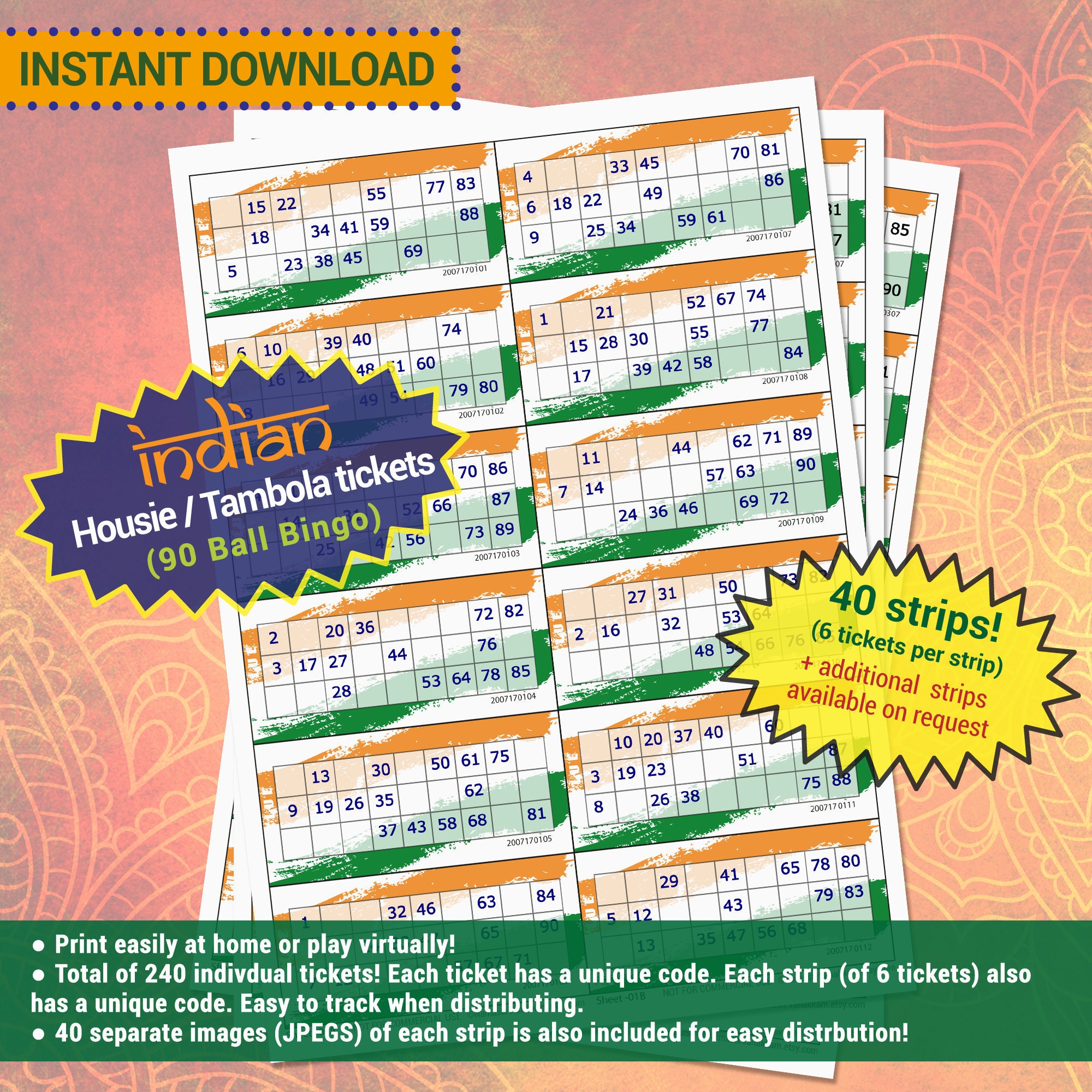Indian Tambola Housie Tickets Christmas New Year Celebration - Etsy Indian Tambola Housie Tickets Christmas New Year Celebration - Etsy