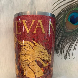 Kids Dragon Glitter Tumbler