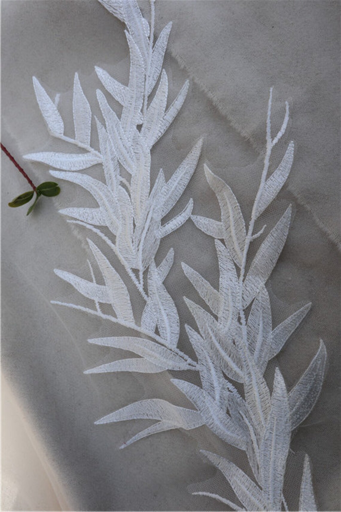 Leaf Motif Lace Applique Ivory White Vintage Lace Applique Etsy