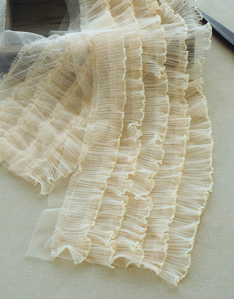3D Ruffled Pleated Fabric Trim Tulle Ruffle Trimming Mesh - Etsy