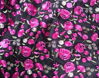 exquisite heavy embroidered floral lace fabric, hot pink quality lace for haute couture design bridal wedding supplies accessories