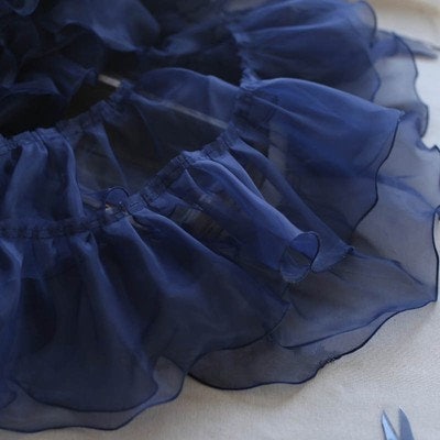 3D Ruffled Pleated Fabric Trim, Organza Ruffle Trimming, 15cm Wide Mesh ...