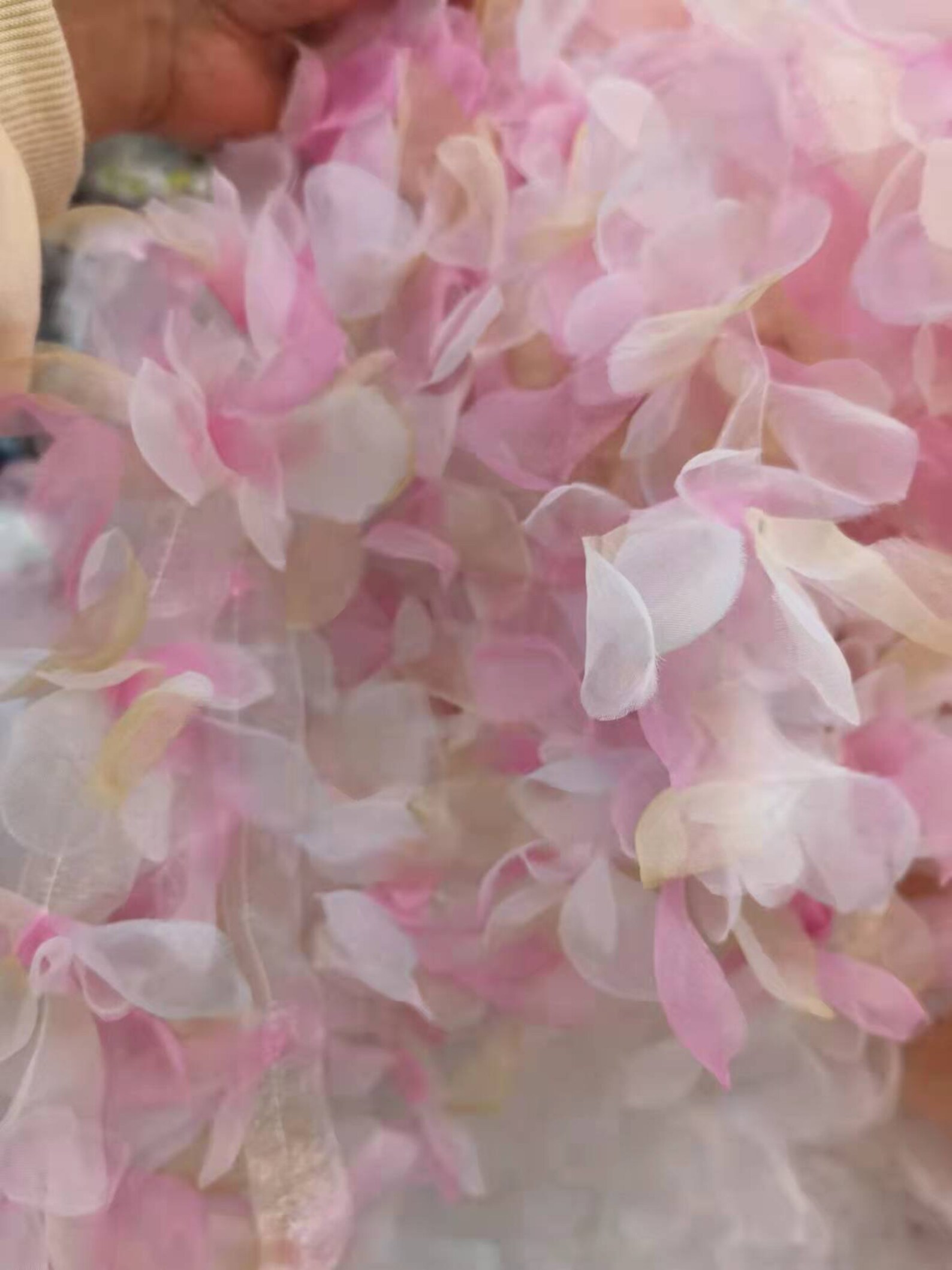Mix Colors Pink 3D Ruffled Pleated Fabric Trim, Organza Ruffle Trimming ...
